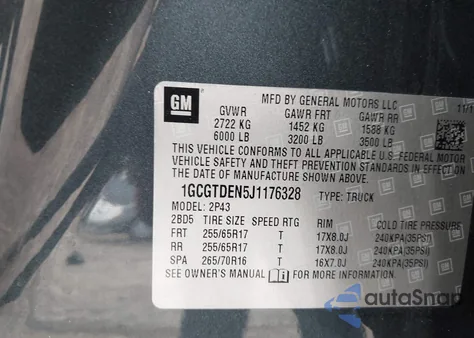 2018 Chevrolet Colorado Z71 z USA, uszkodzony, nr VIN 1GCGTDEN5J1176328